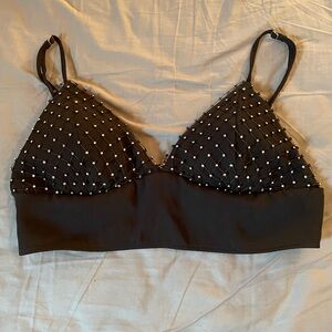 fancy black sparkle top/ bra